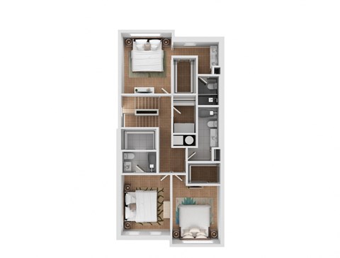 Floor plan for 3 beds, 3.5 baths, 2095 sqft